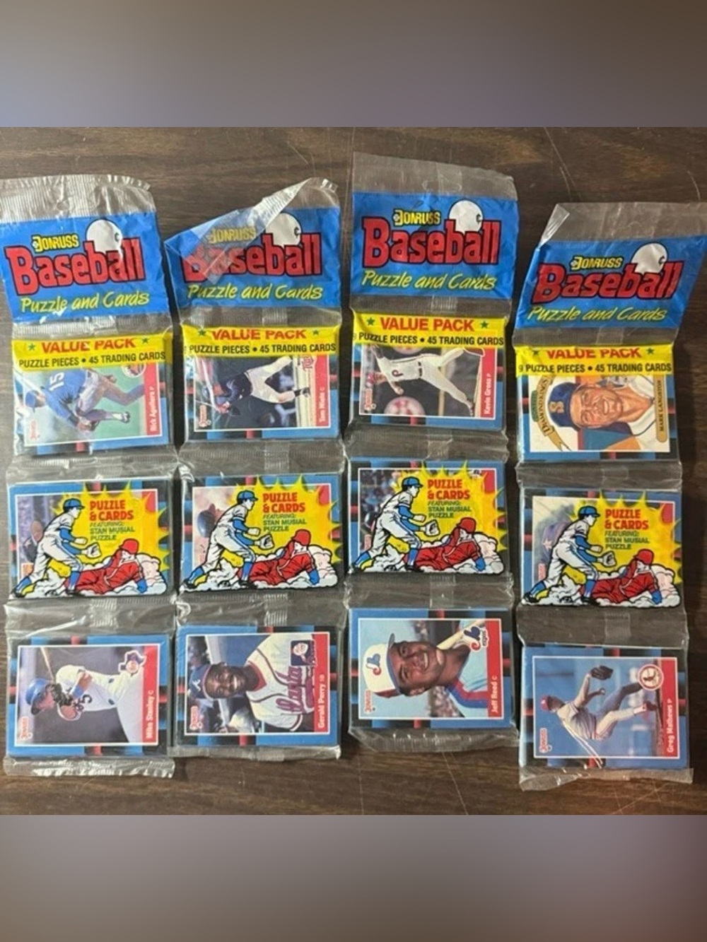 (4) Donruss 1988 Baseball Puzzle & Cards Value Pack 45 Cards - McGwire, Alomar